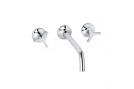 Kludi NOVA FONTE 3-otvorová umývadlová nástenná batéria DN 15, chróm 201460539