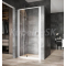 Ravak NEXTY NDOP2-100, 2-dielne sprchové dvere do niky White,Transparent + vešiak
