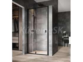 Ravak NEXTY NDOP2-110, 2-dielne sprchové dvere do niky Black,Transparent + vešiak