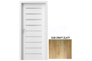 PORTA Doors SET Rámové dvere KONCEPT A4, sklo Matné, 3D fólia Dub Craft Zlatý + zárubňa