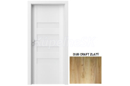 PORTA Doors SET Rámové dvere KONCEPT H4, sklo Matné, 3D fólia Dub Craft Zlatý + zárubňa