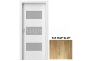 PORTA Doors SET Rámové dvere KONCEPT K3, sklo Matné, 3D fólia Dub Craft Zlatý + zárubňa