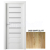 PORTA Doors SET Rámové dvere VERTE PREMIUM D.6 skloMat, 3Dfólia Dub Craft Zlatý +zárubeň