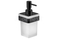 Gedy SAMOA dávkovač mydla, čierna matná/mliečne sklo