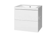 Mereo Aira, kúpeľňová skrinka s umývadlom z liateho mramoru 61 cm, biela