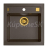 Alveus FORMIC 20 kuchynský granitový drez so sifónom 52x51 Chocolate+prepad bronz