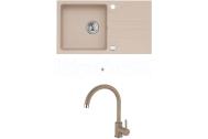 Alveus SET kuchynský granitový drez GALAPAGOS so sifónom 77x43 + batéria ROXA Beige