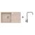 Alveus SET kuchynský granitový drez GALAPAGOS so sifónom 77x43 Beige + batéria DITA Chróm