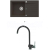 Alveus NIRO 130 SET kuchynský granit. drez so sifón. 75x42 + batéria ARC 110 - Black/Chróm