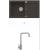 Alveus NIRO 130 SET kuchynský granit. drez so sifón. 75x42 Black + batéria DITA - Chróm