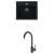 Alveus ATROX 30 SET kuchynský granit. drez so sifón. 59x50 + batéria ROXA Black