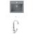 Alveus ATROX 30 SET kuchynský granit. drez so sifón. 59x50 Beton + batéria TINA Chróm