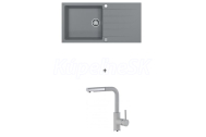 Alveus CADIT 50 SET kuchynský granit. drez so sifón. 100x50 + batéria SIROS Beton