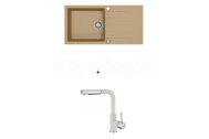 Alveus CADIT 50 SET kuchynský granit. drez so sifón. 100X50 a batéria SIROS Beige