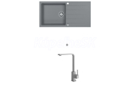 Alveus CADIT 50 SET kuchynský granit. drez so sifón. 100x50 a batéria AFRA Beton