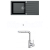 Alveus CADIT 50 SET kuchynský granit. drez so sifón. 100X50 Black + batéria SIROS Chróm