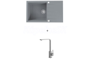 Alveus CADIT 40 SET kuchynský granit. drez so sifónom 86x50 + batéria AFRA - Beton