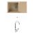 Alveus CADIT 40 SET kuchynský granit. drez so sifónom 86x50 Beige + batéria TINA Chróm