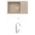 Alveus MERYLL 130 SET kuchynský granit. drez so sifón. 78x48 Beige + batéria TINA Chróm