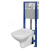 Cersanit AQUA 21 Podomietkový SET+WC závesné Carina+sed. Slim duro SC+tlačítko chr.lesk