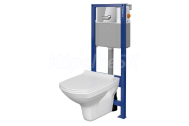 Cersanit AQUA 21 Podomietkový SET+WC závesné Carina+sed. Slim duro SC+tlačítko chr.lesk