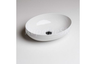 AXA DECUS 50 oválne umývadlo na plochu, 50x35x15 cm, biele lesklé