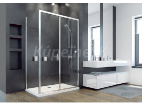 Besco  DUO SLIDE BLACK bočná stena k sprchovým dverám, 90x195 cm, sklo číre, rám Čierny