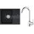 FRANKE SETT94Č tectonitový drez 620x500 mm OID 611-62 čierna+batéria FP 9000.031 Chróm