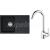 FRANKE SETT96Č tectonitový drez 780x500 mm OID 611-78 čierna+batéria FP 9000.031 Chróm