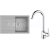 FRANKE SETT104Š tectonitový drez 780x500 mm S2D 611-78 šedá+batéria FP 9000.031 Chróm