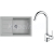 FRANKE SETT106Š tectonitový drez 780x500 mm S2D 611-78 XL šedá+batéria FP 9000.031 Chróm