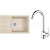FRANKE SETT106BE tectonitový drez 780x500mm S2D 611-78 XL béžová+batéria FP 9000.031 Chróm