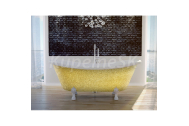 Besco AMELIA GLAM voľne stojaca vaňa 190x70 cm Zlatá,nožičky Biele