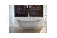 Besco AMELIA GLAM voľne stojaca vaňa 190x70 cm Strieborná,nožičky Chrómové