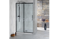 Polysan ALTIS LINE BLACK sprchové dvere do niky 1470-1510x2000 mm Číre/Čierny Posuvné dv.