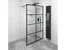 Gelco CURE BLACK Walk-in sprchová zástena 1400 mm,sklo Číre,rám Čierna matná