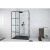 Besco EXCEA Walk-in sprchový kút 100x90x190cm, Univerzálny, rám Čierny, sklo číre,1x vzper