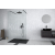 Besco AVEO DUE BLACK Walk-in sprchový kút 140x195 cm,2x vzpera, rám Čierny Al, sk.číre 8mm