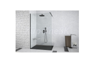 Besco AVEO BLACK Walk-in sprchový kút 120x195 cm,1x vypera, rám Čierny Al, sk.číre 8mm BCA