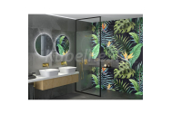 Besco ICON Walk-in sprchový kút 110x200cm Univerzálny, rám Čierny Al, sk.číre 8mm BCICON11