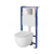 Cersanit B655 TechLine Podomietkový SET+WC ZEN CleanOn+sedadlo DP SC OnB+tlačítko chr.lesk