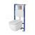 Cersanit B632 TechLine Podomietkový SET+WC CASPIA CleanO+sed SLIMDP SC OnB+tlačítkchr.lesk