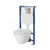 Cersanit B634 TechLine Podomietkový SET+WC CITI Oval ClO+sed SLIMDP SC OnB+tlačítkchr.lesk