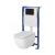 Cersanit B633 TechLine Podomietkový SET+WC CASPIA CleanOn+sedadloSLIM SC+tlačítko čierne m