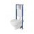 Cersanit B619 TechLine Podomietkový SET+WC PARVA CleanO+sedadlo SC polyp+tlačítko chr.lesk