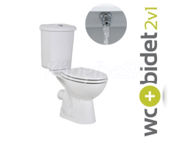 Creavit PITTA kombi WC s integrovanou bidetovou sprškou vrátane nádržky, zadný odpad