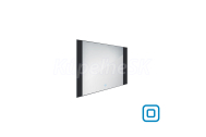 Nimco kúpeľňové LED podsvietené zrkadlo 800x600 mm 23 W s dotykovým senzorom,Čierny rám