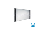 Nimco kúpeľňové LED podsvietené zrkadlo 1200x650 mm 33 W s dotykovým senzrom,Čierny rám