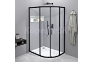 Gelco SIGMA SIMPLY BLACK štvťkruhový sprchový kút 120x90 cm sklo Číre R550 Posuvné dvere