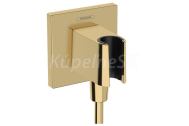 Hansgrohe Fixfit E prípojka hadice so sprchovým držiakom leštený vzhľad zlata